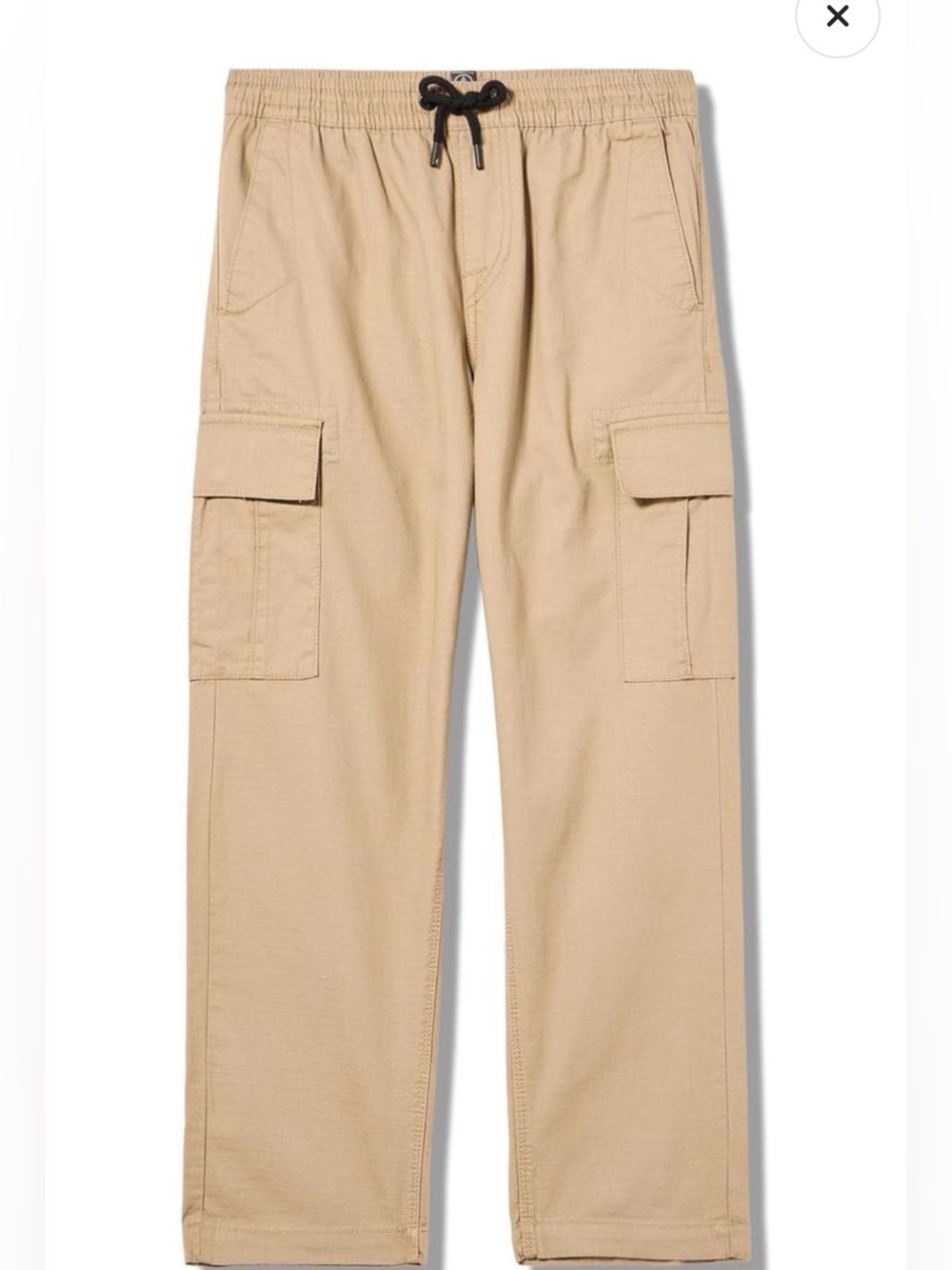 Volcom Men's Khaki Cargo Pants with Drawstring